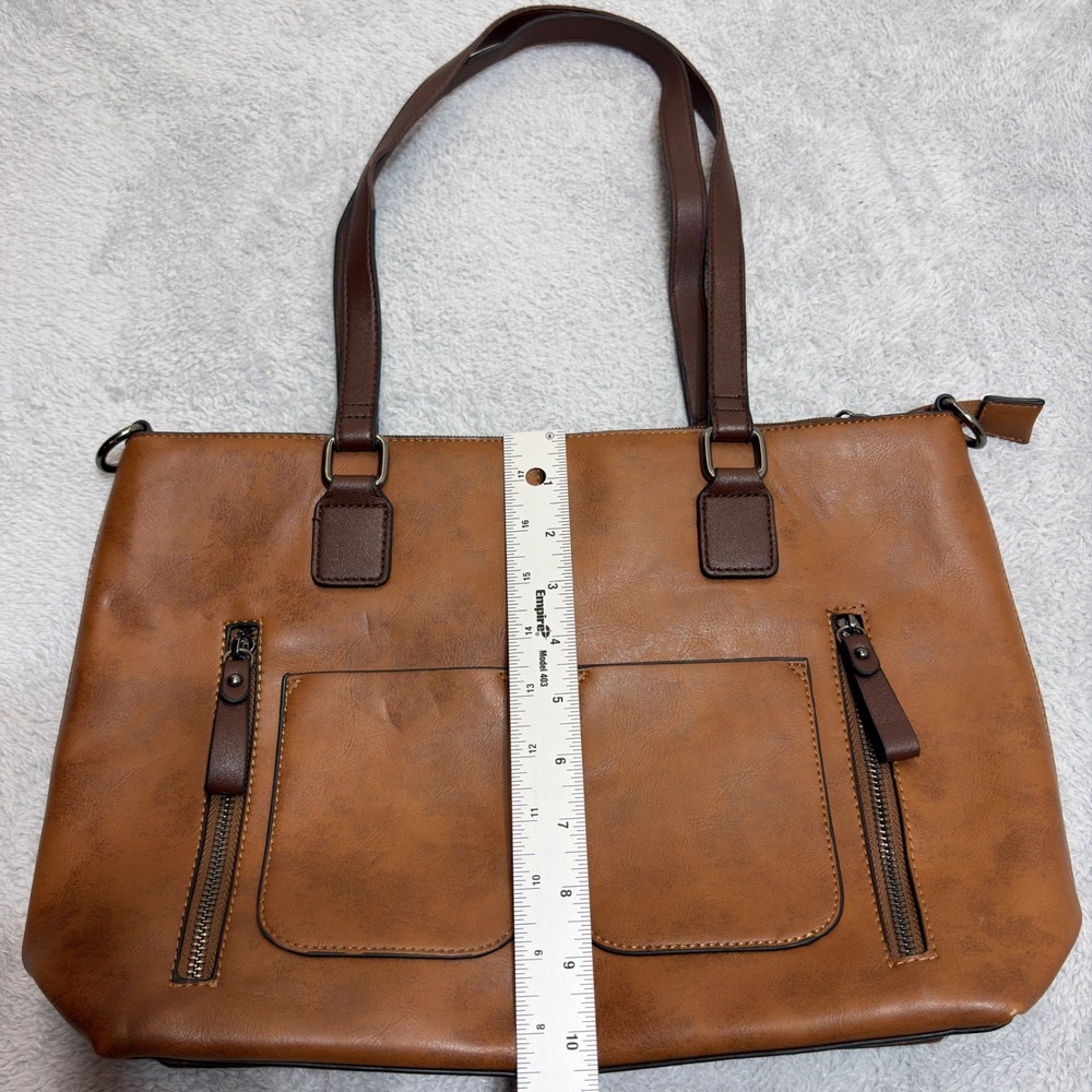 LOVEVOOK Tote Bag Women Large Brown Faux Leather Laptop Shoulder Bag Work Travel